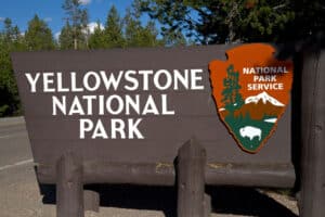 Yellowstone National Park entrance sign