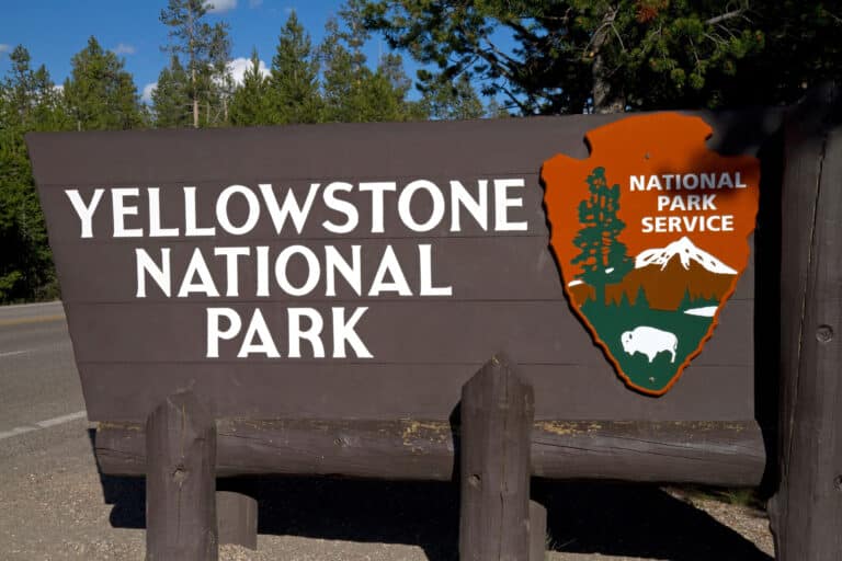 Yellowstone National Park entrance sign