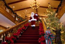 Santa at the Wort Hotel Jackson, WY
